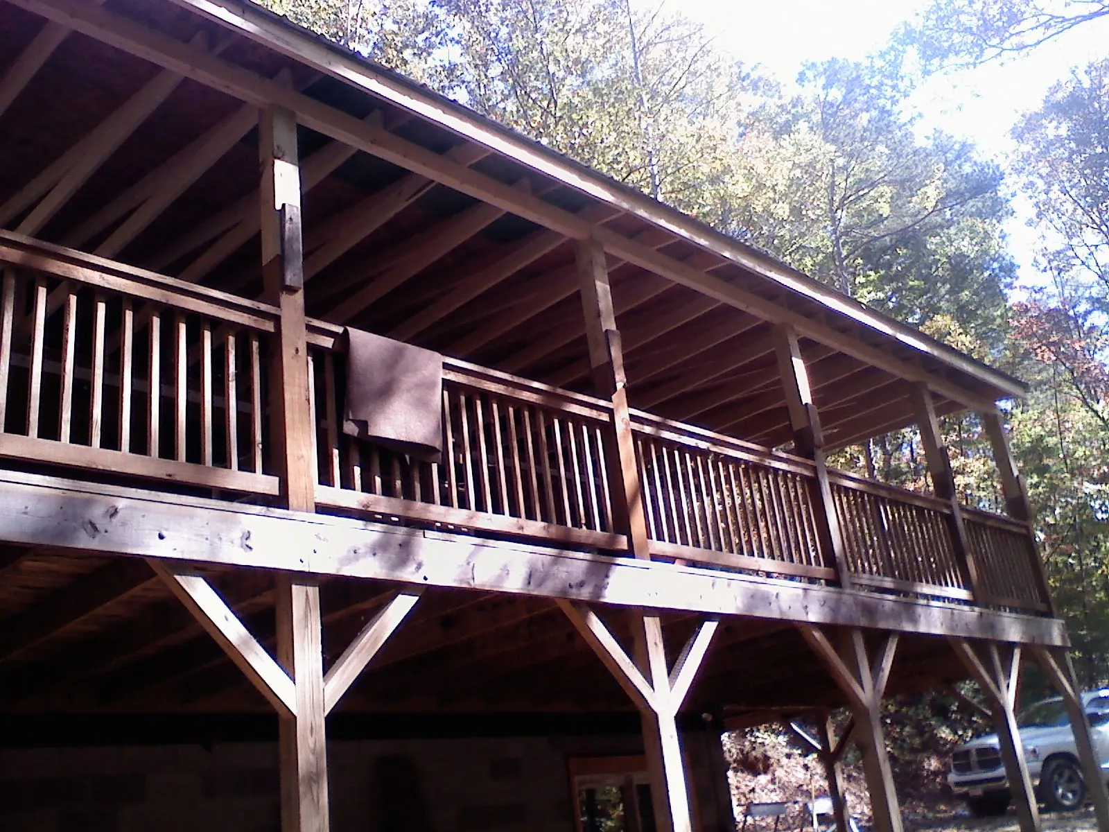 Timber framing under a new elevated porch and deck — Roof Leak Repair in Paramus by Roofing Brothers